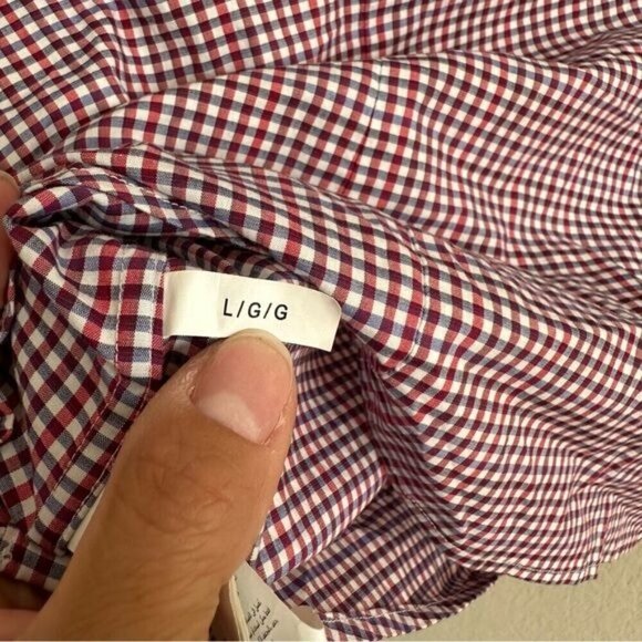 Michael Kors Men's Red Gingham Check Slim Fit Casual Button Down Shirt Size L - Picture 7 of 7